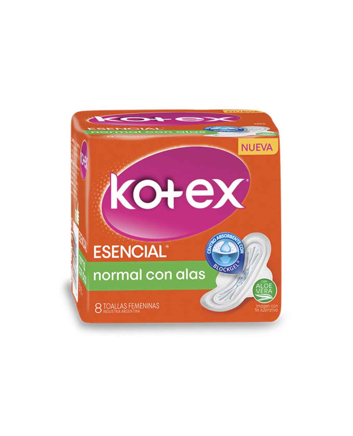 Toallitas Femeninas Kotex Esencial C/A x 8 Un